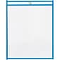 Partners Brand Stitched Job Ticket Holders, 9" x 12", Neon Blue, 15/Pack (JTH115BE)