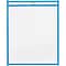 Partners Brand Stitched Job Ticket Holders, 9 x 12, Neon Blue, 15/Pack (JTH115BE)