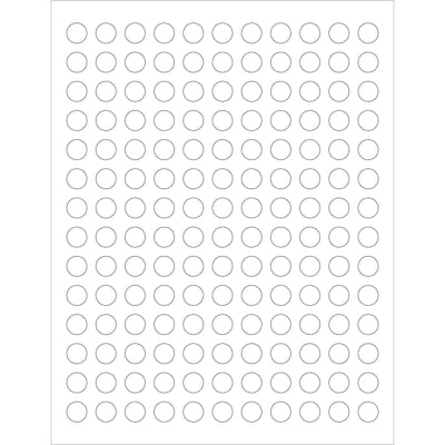 Tape Logic® Circle Laser Labels, 1/2, White, 15400/Case (LL140)