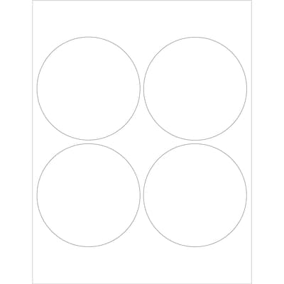 Tape Logic® Circle Laser Labels, 4, White, 400/Case (LL148)