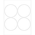 Tape Logic® Circle Laser Labels, 4, White, 400/Case (LL148)