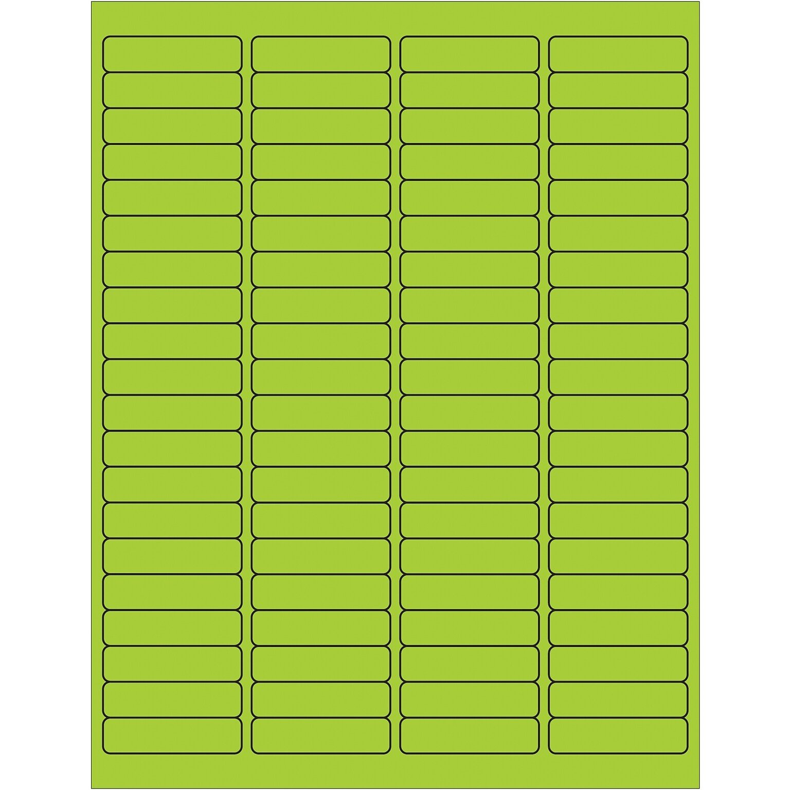 Tape Logic® Rectangle Laser Labels, 1 15/16 x 1/2, Fluorescent Green, 8000/Case (LL171GN)