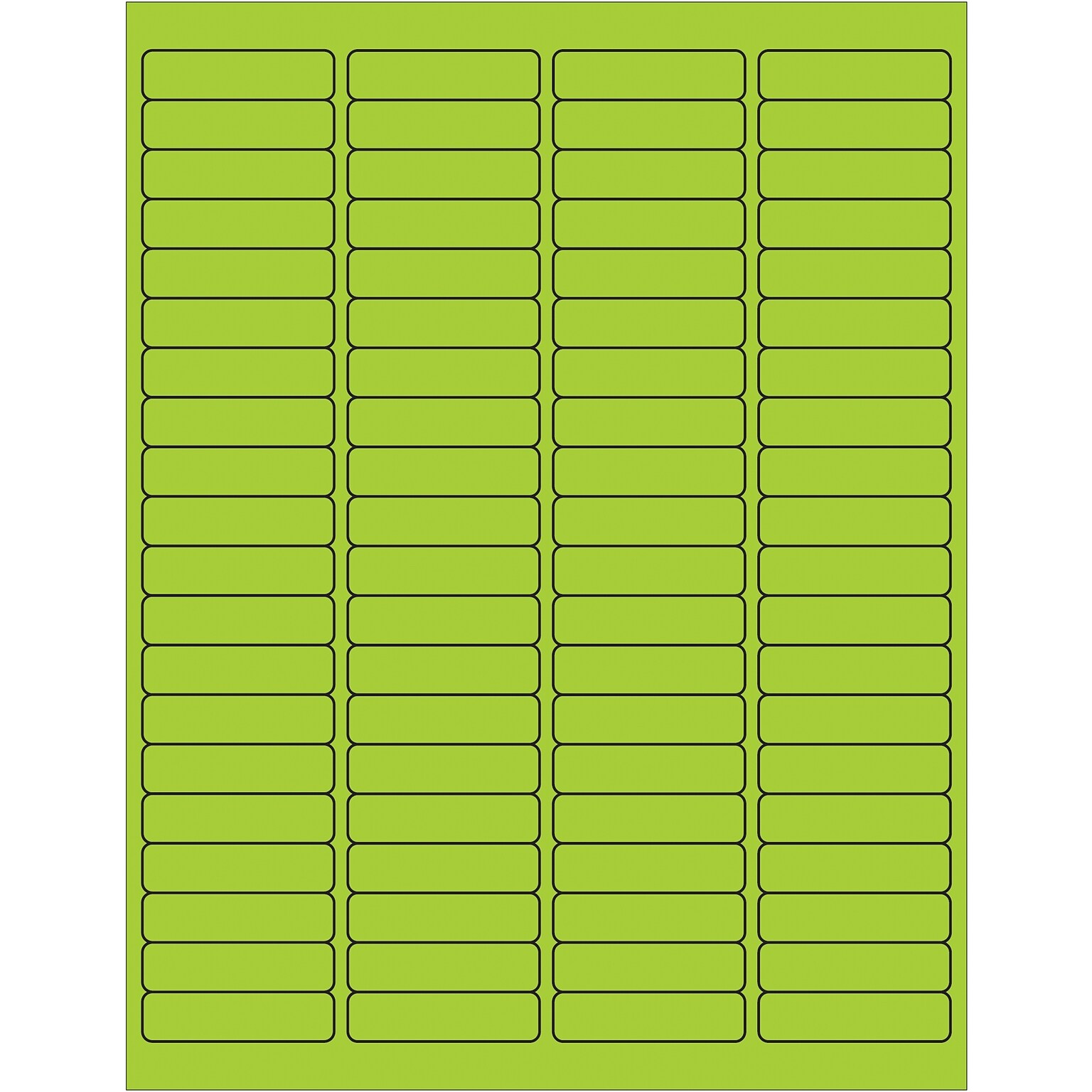 Tape Logic® Rectangle Laser Labels, 1 15/16 x 1/2, Fluorescent Green, 8000/Case (LL171GN)