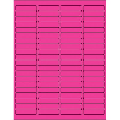 Tape Logic® Rectangle Laser Labels, 1 15/16 x 1/2, Fluorescent Pink, 8000/Case (LL171PK)