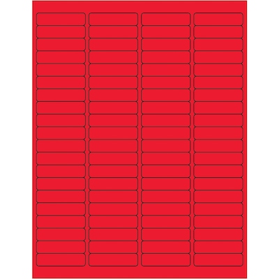 Tape Logic® Rectangle Laser Labels, 1 15/16 x 1/2, Fluorescent Red, 8000/Case (LL171RD)