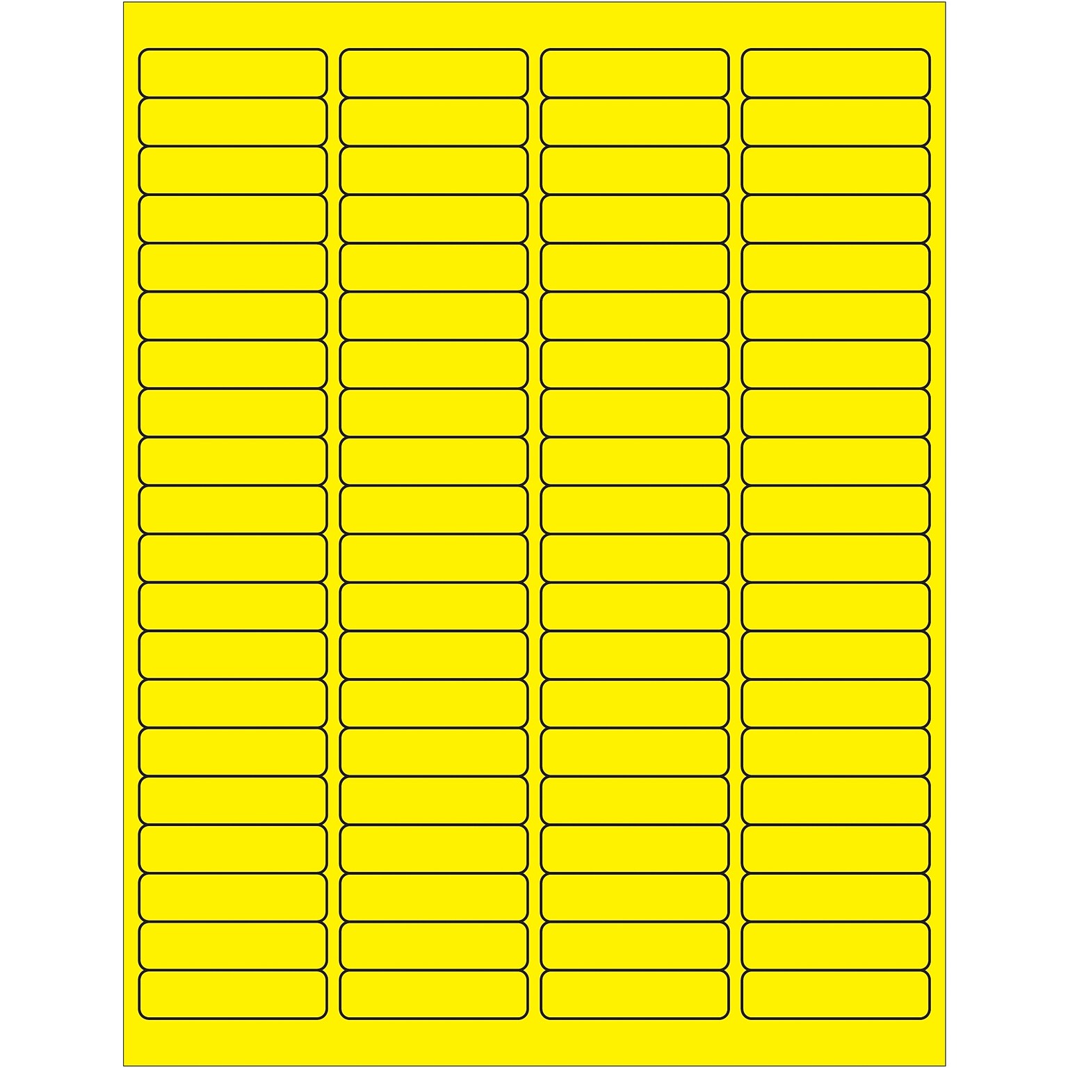 Tape Logic Rectangle Laser Labels, 1 15/16 x 1/2, Fluorescent Yellow, 8000/Case (LL171YE)