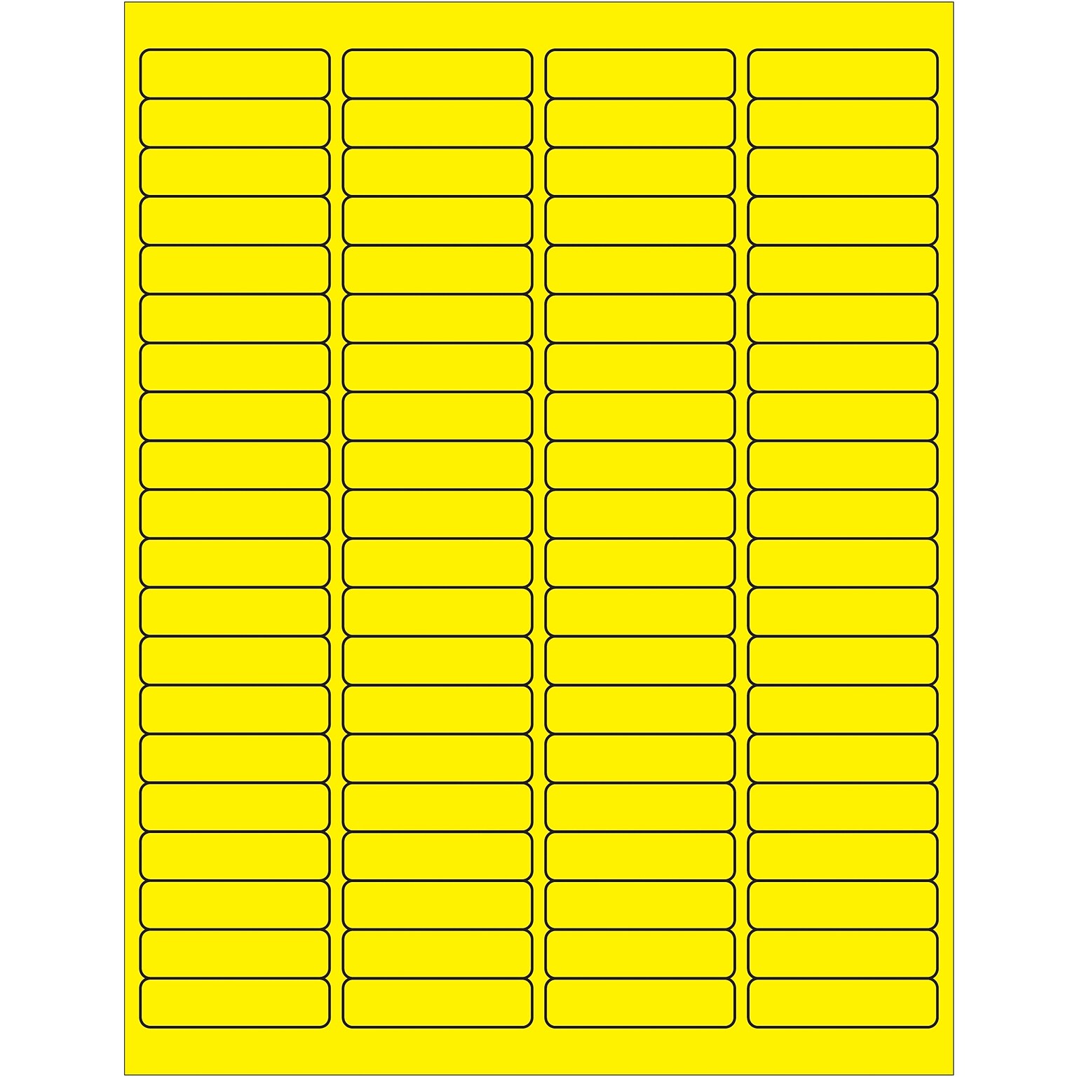 Tape Logic Rectangle Laser Labels, 1 15/16 x 1/2, Fluorescent Yellow, 8000/Case (LL171YE)