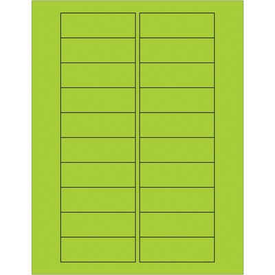 Tape Logic Rectangle Laser Labels, 3 x 1, Fluorescent Green, 2000/Case (LL174GN)