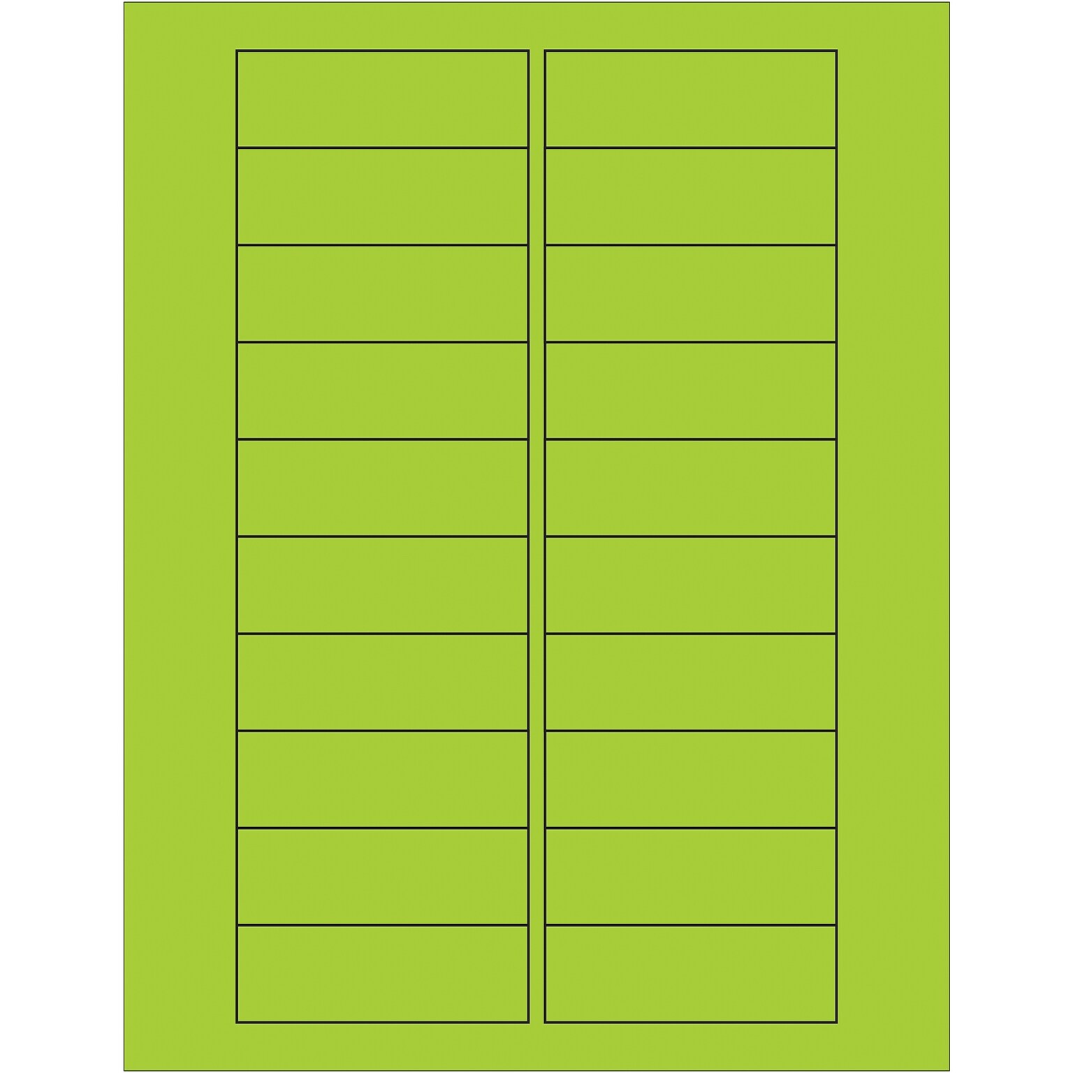 Tape Logic Rectangle Laser Labels, 3 x 1, Fluorescent Green, 2000/Case (LL174GN)