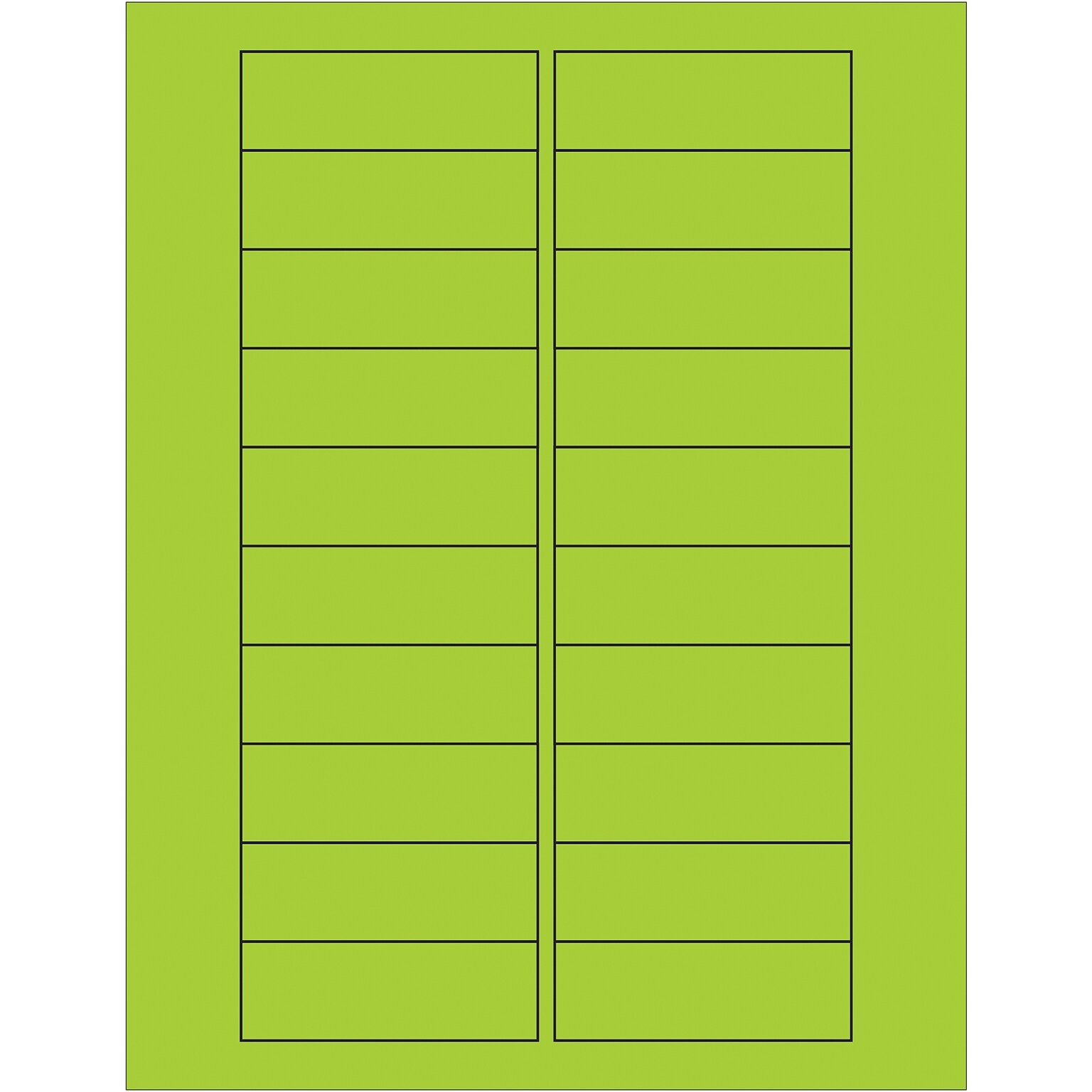 Tape Logic Rectangle Laser Labels, 3 x 1, Fluorescent Green, 2000/Case (LL174GN)