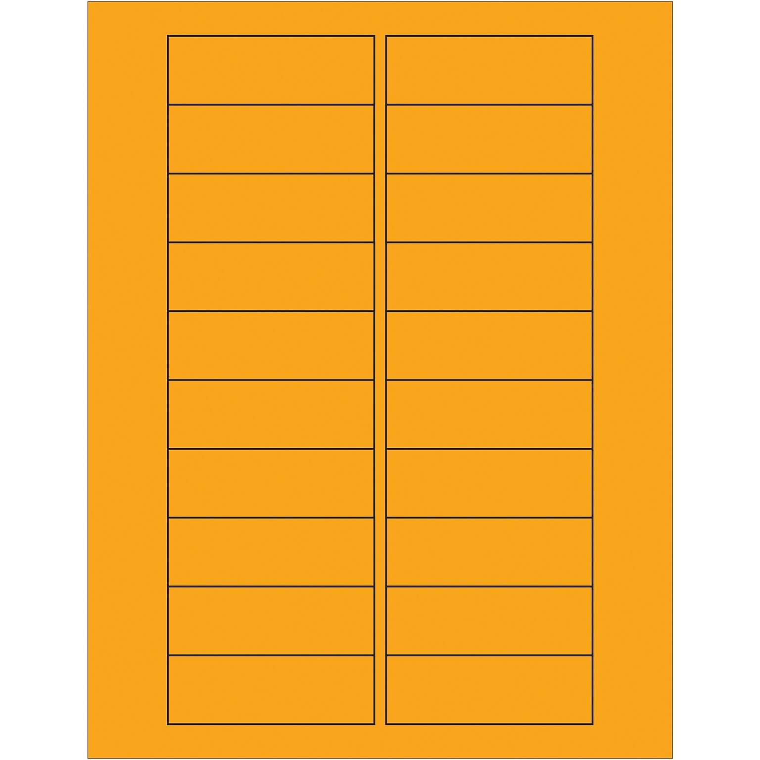 Tape Logic Rectangle Laser Labels, 3 x 1, Fluorescent Orange, 2000/Case (LL174OR)