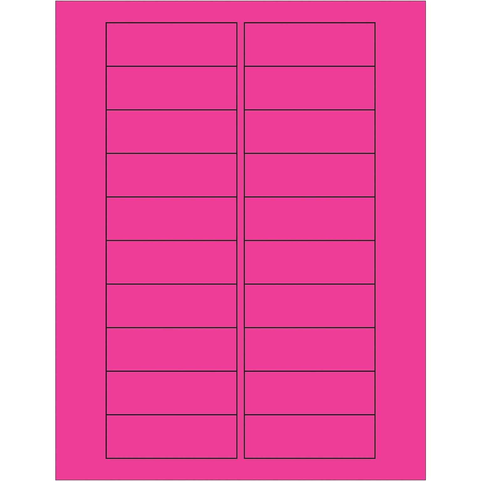 Tape Logic Rectangle Laser Labels, 3 x 1, Fluorescent Pink, 2000/Case (LL174PK)