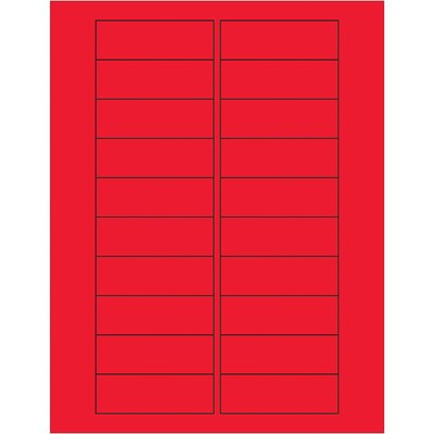 Tape Logic Rectangle Laser Labels, 3 x 1, Fluorescent Red, 2000/Case (LL174RD)