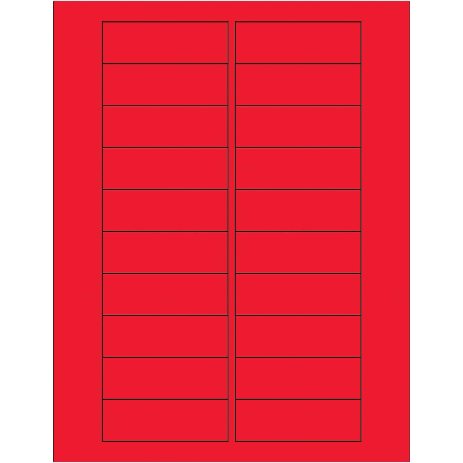 Tape Logic Rectangle Laser Labels, 3 x 1, Fluorescent Red, 2000/Case (LL174RD)