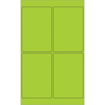 Tape Logic Rectangle Laser Labels, 4 x 6, Fluorescent Green, 400/Case (LL186GN)