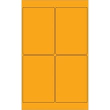 Tape Logic Rectangle Laser Labels, 4 x 6, Fluorescent Orange, 400/Case (LL186OR)