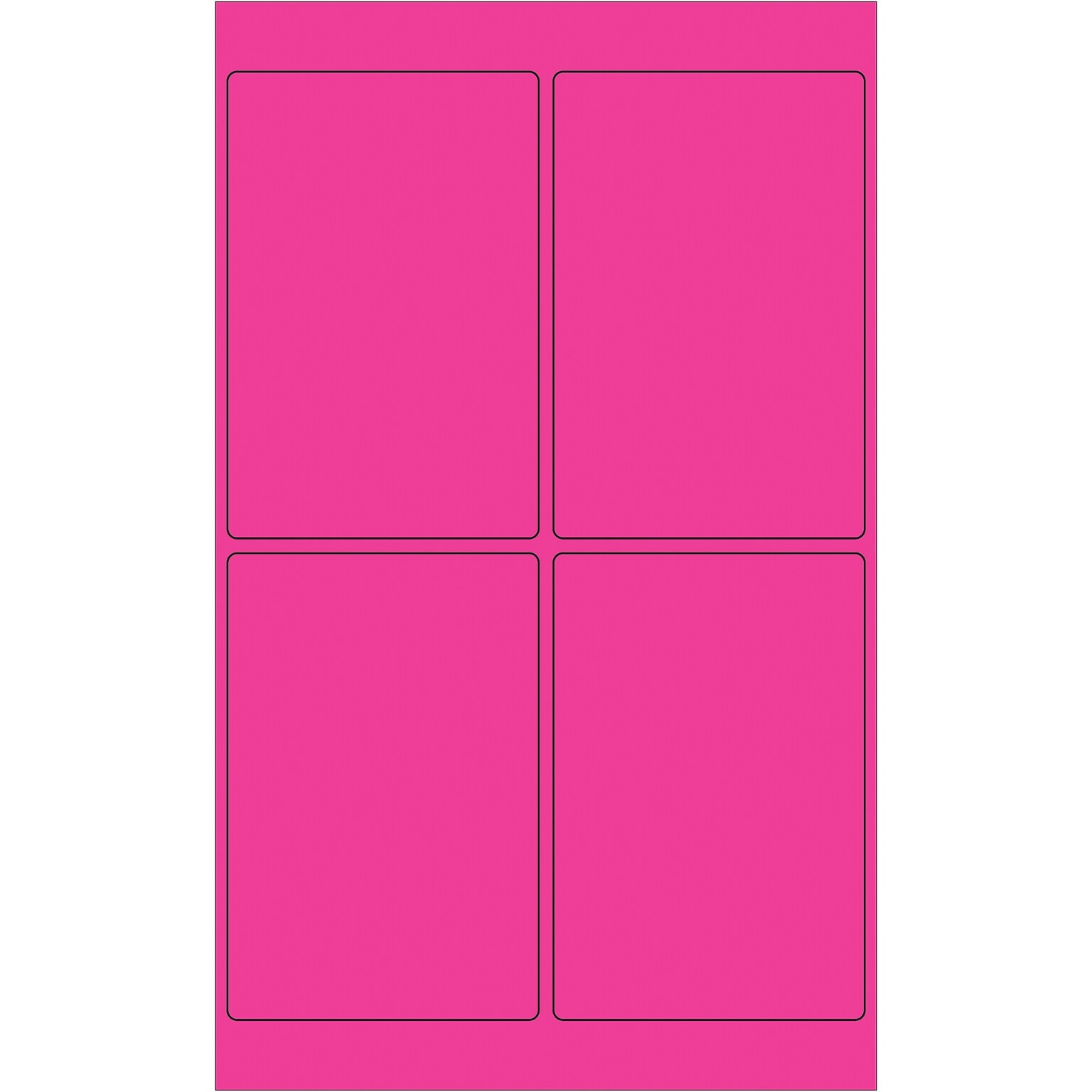 Tape Logic Rectangle Laser Labels, 4 x 6, Fluorescent Pink, 400/Case (LL186PK)