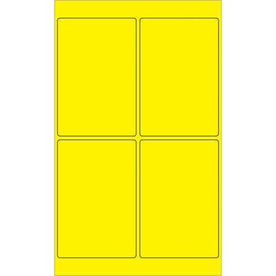 Tape Logic® Rectangle Laser Labels, 4 x 6, Fluorescent Yellow, 400/Case (LL186YE)