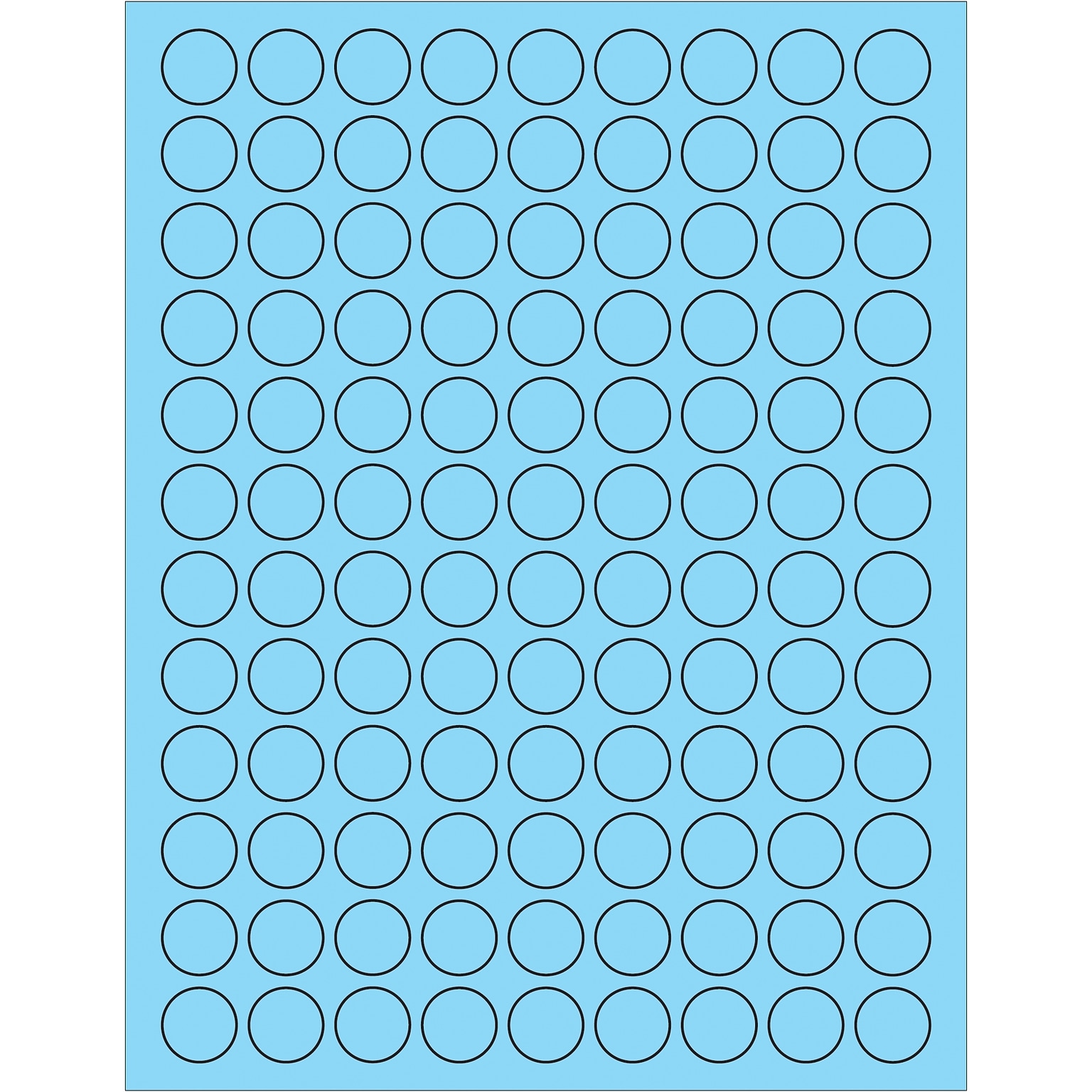 Tape Logic® Fluorescent Circle Laser Labels, 3/4, Pastel Blue, 10800/Case (LL190BE)