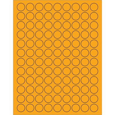 Tape Logic® Fluorescent Circle Laser Labels, 3/4, Fluorescent Orange, 10800/Case (LL190OR)