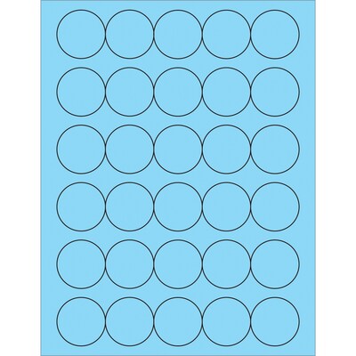 Tape Logic® Fluorescent Circle Laser Labels, 1 1/2, Pastel Blue, 3000/Case (LL192BE)