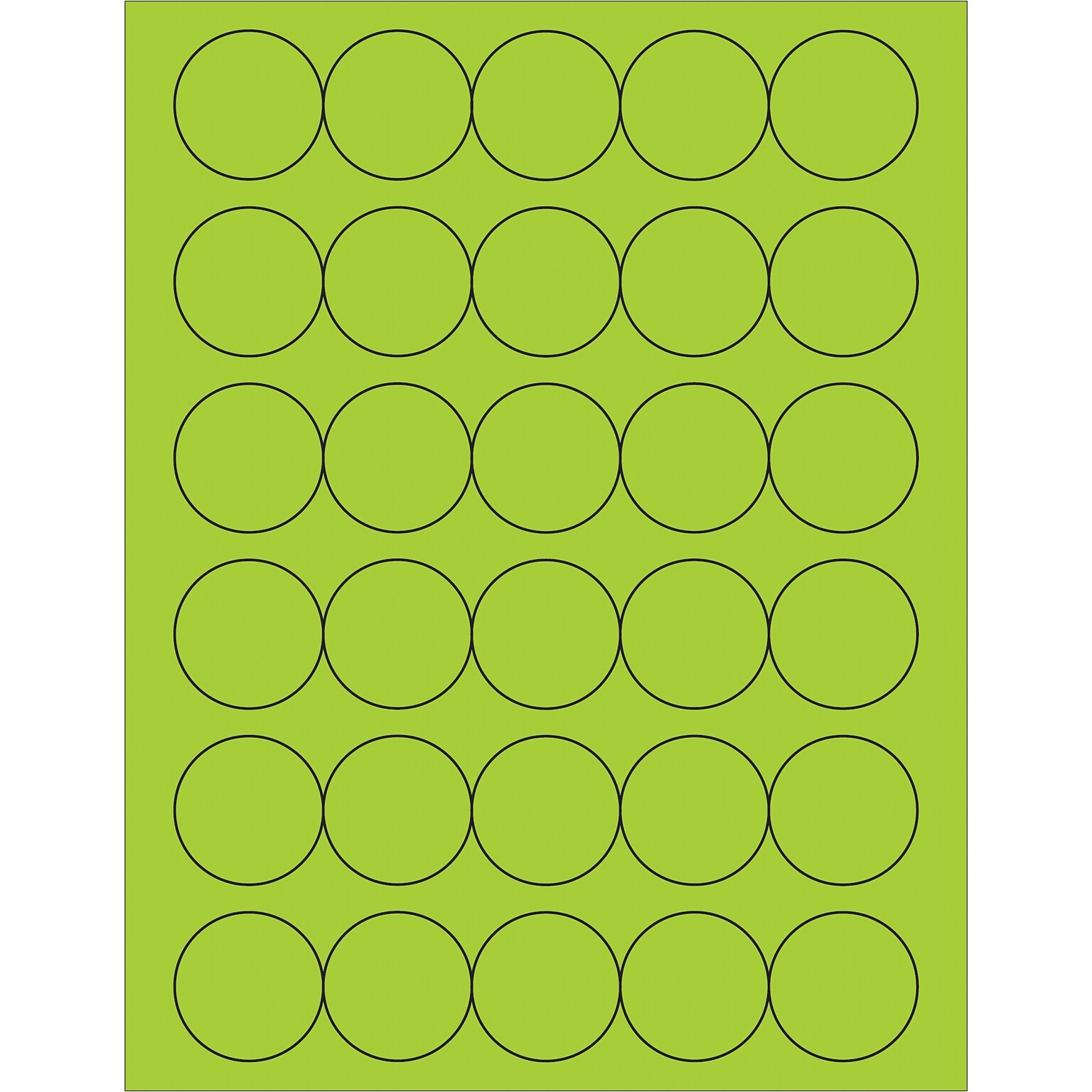 Tape Logic® Fluorescent Circle Laser Labels, 1 1/2, Fluorescent Green, 3000/Case (LL192GN)