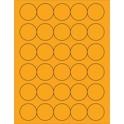 Tape Logic® Fluorescent Circle Laser Labels, 1 1/2, Fluorescent Orange, 3000/Case (LL192OR)