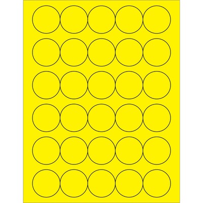 Tape Logic® Fluorescent Circle Laser Labels, 1 1/2, Fluorescent Yellow, 3000/Case (LL192YE)