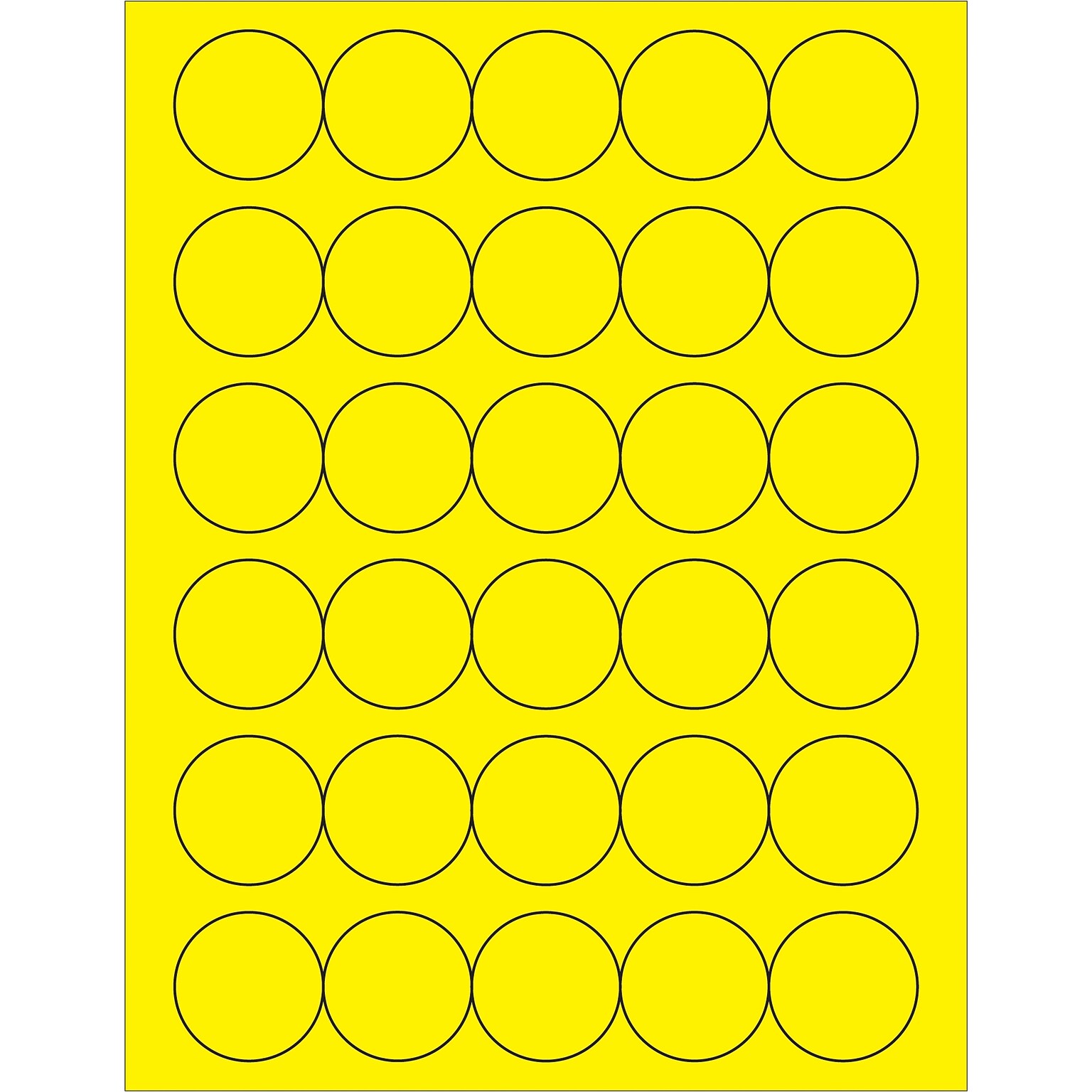 Tape Logic® Fluorescent Circle Laser Labels, 1 1/2, Fluorescent Yellow, 3000/Case (LL192YE)