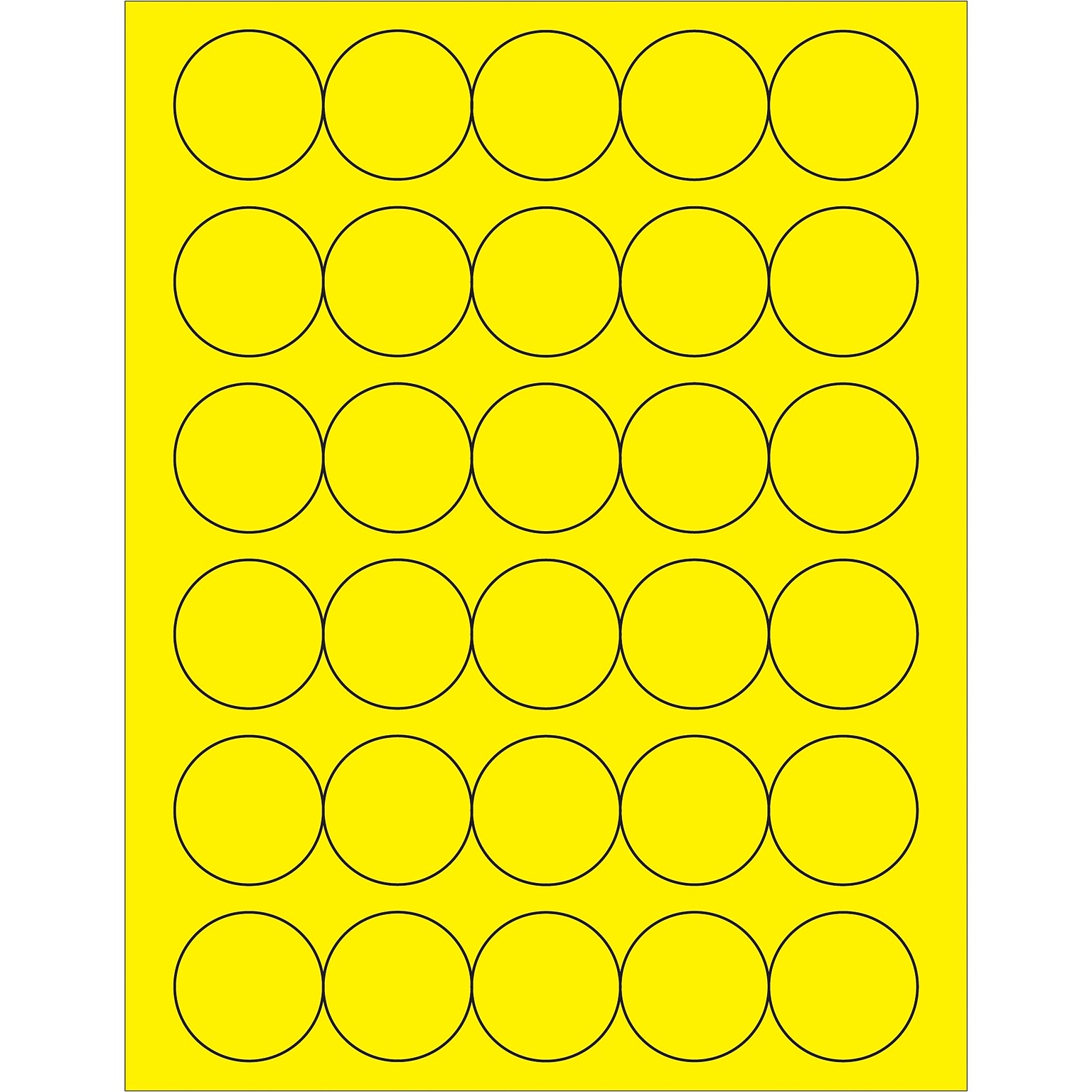 Tape Logic® Fluorescent Circle Laser Labels, 1 1/2, Fluorescent Yellow, 3000/Case (LL192YE)