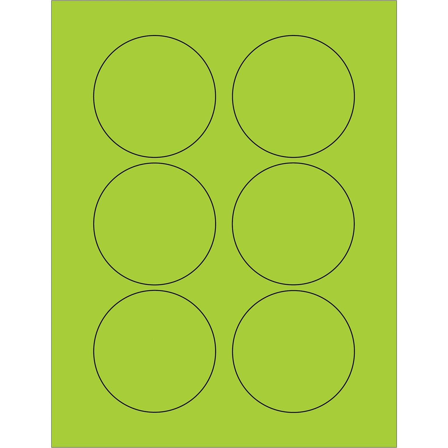 Tape Logic Fluorescent Circle Laser Labels, 3, Fluorescent Green, 600/Case (LL195GN)