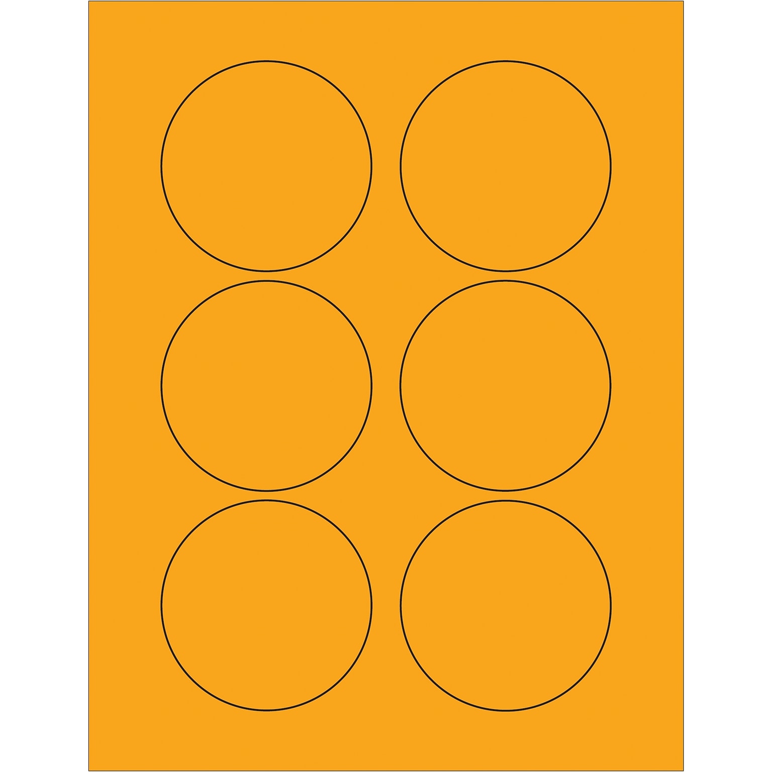 Tape Logic Fluorescent Circle Laser Labels, 3, Fluorescent Orange, 600/Case (LL195OR)