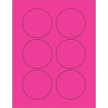 Tape Logic Fluorescent Circle Laser Labels, 3, Fluorescent Pink, 600/Case (LL195PK)