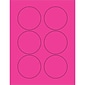Tape Logic Fluorescent Circle Laser Labels, 3", Fluorescent Pink, 600/Case (LL195PK)