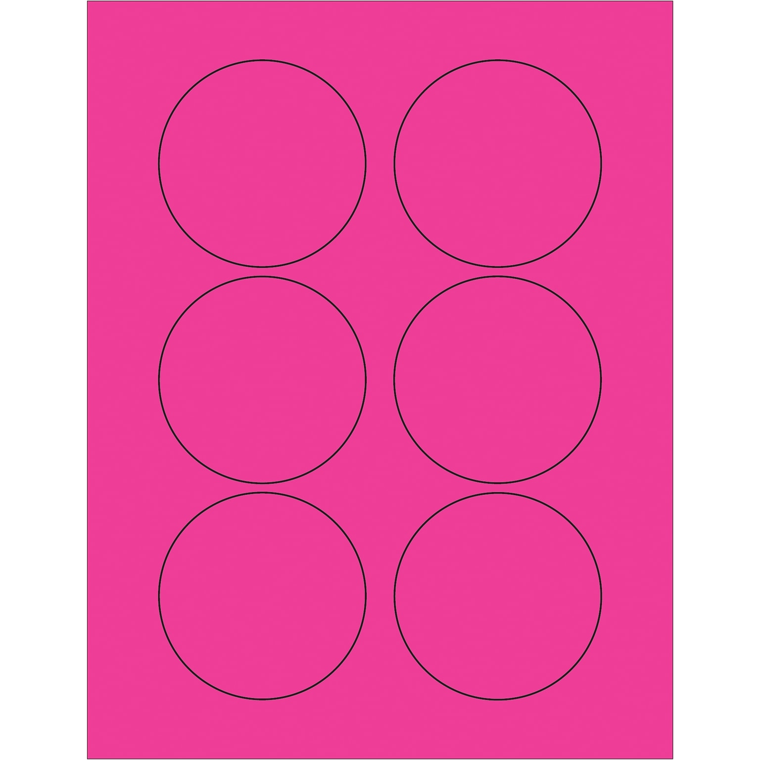 Tape Logic Fluorescent Circle Laser Labels, 3, Fluorescent Pink, 600/Case (LL195PK)