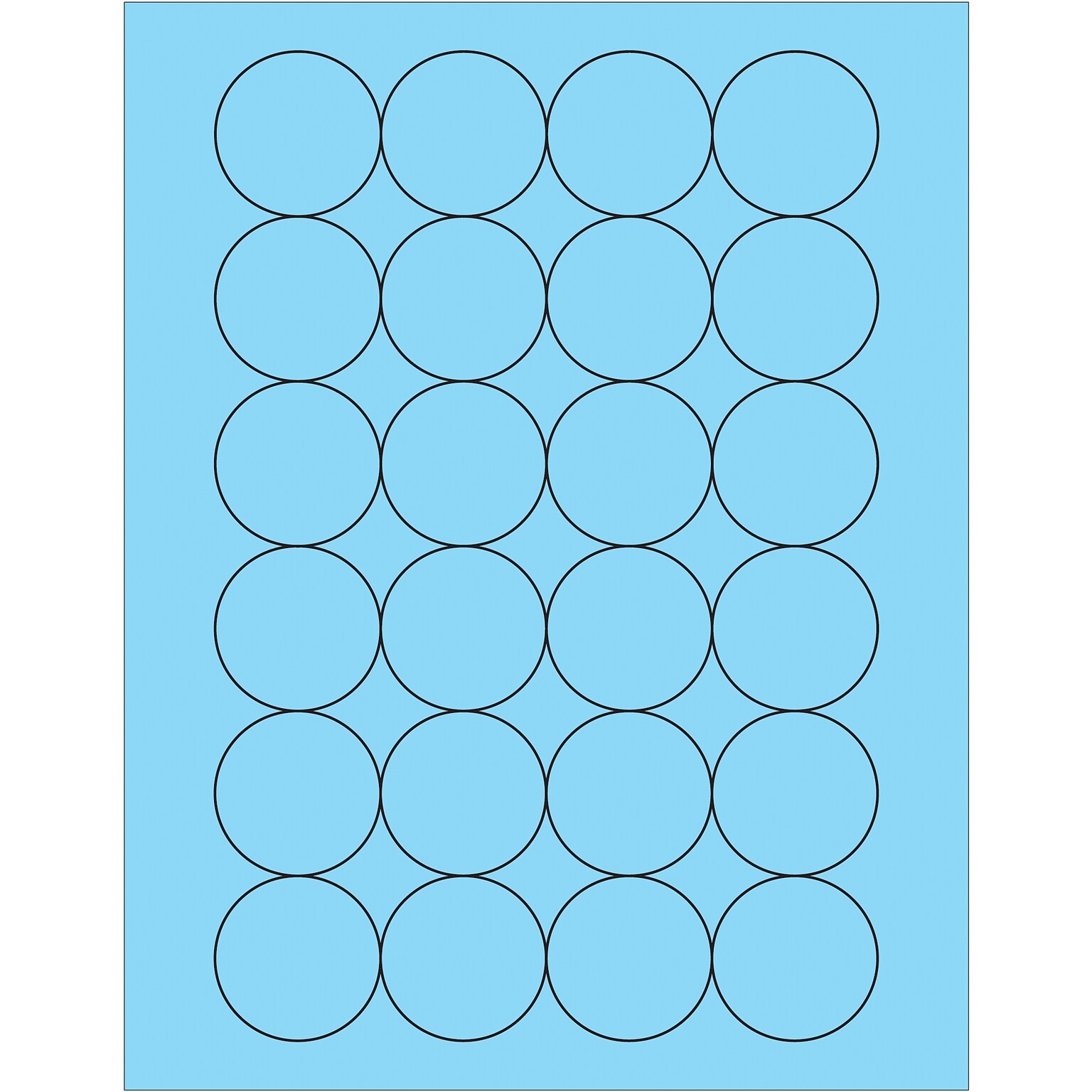 Tape Logic Fluorescent Circle Laser Labels, 1 2/3, Pastel Blue, 2400/Case (LL196BE)