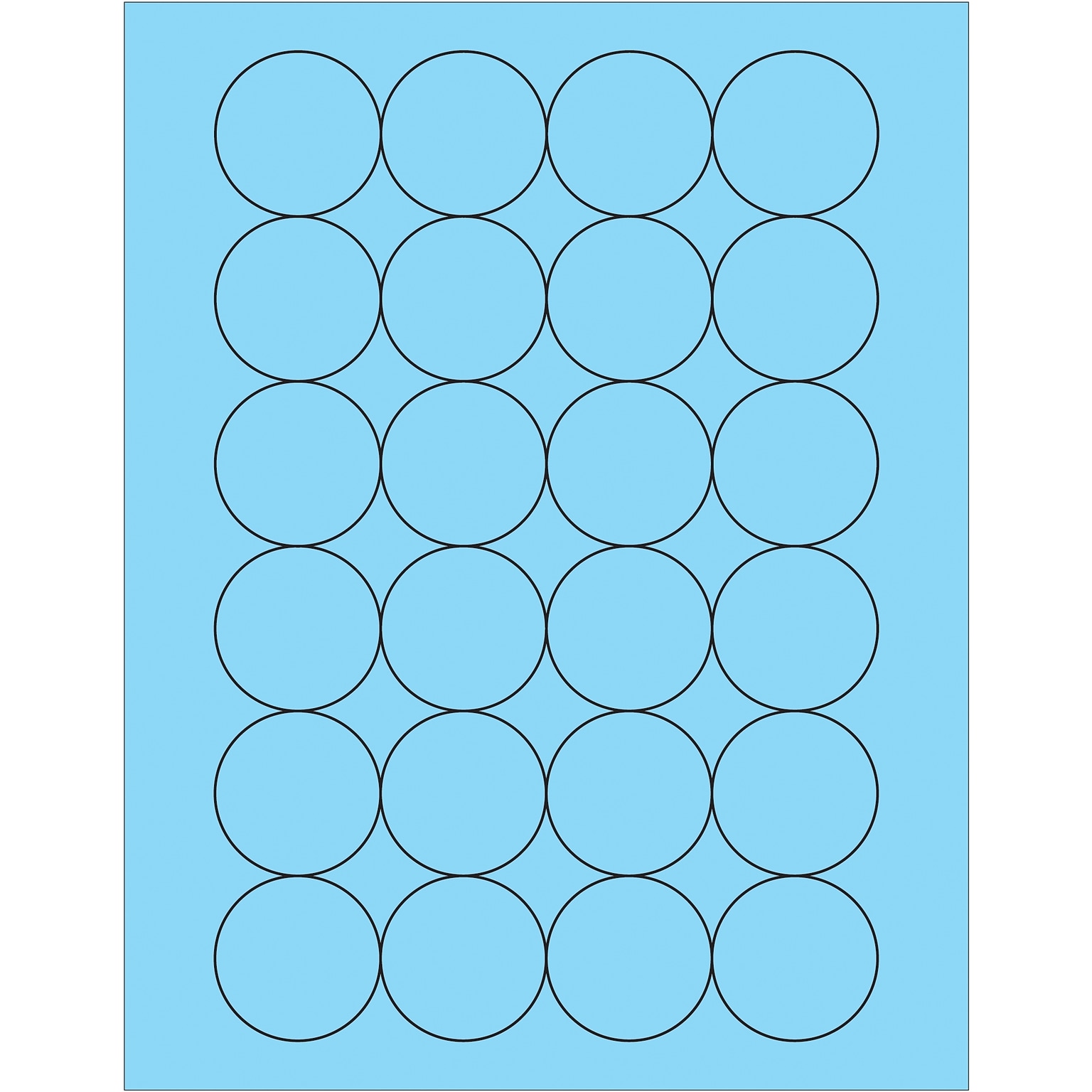 Tape Logic Fluorescent Circle Laser Labels, 1 2/3, Pastel Blue, 2400/Case (LL196BE)