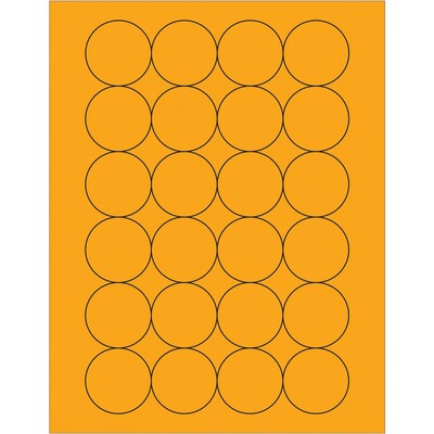 Tape Logic Fluorescent Circle Laser Labels, 1 2/3, Fluorescent Orange, 2400/Case (LL196OR)