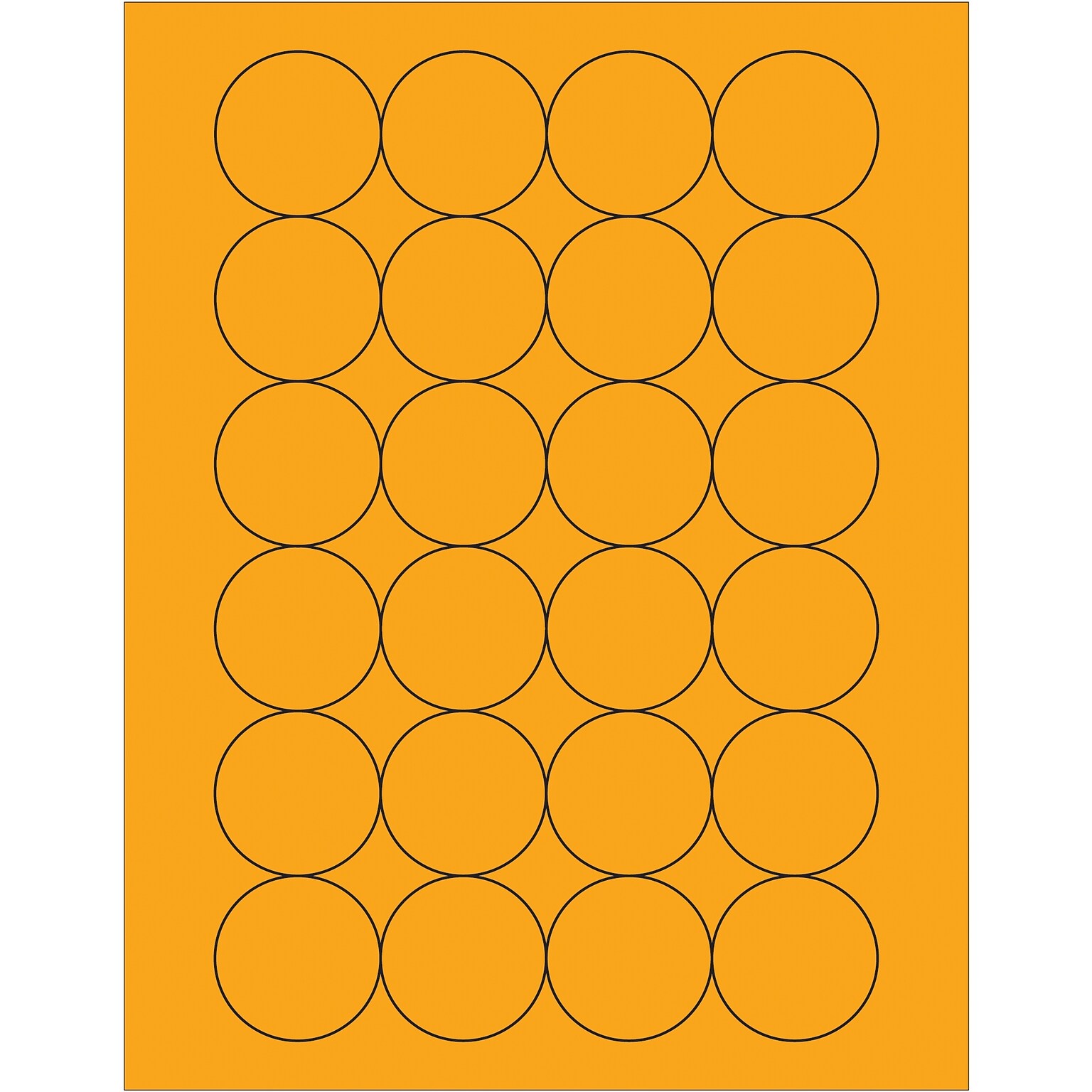 Tape Logic Fluorescent Circle Laser Labels, 1 2/3, Fluorescent Orange, 2400/Case (LL196OR)
