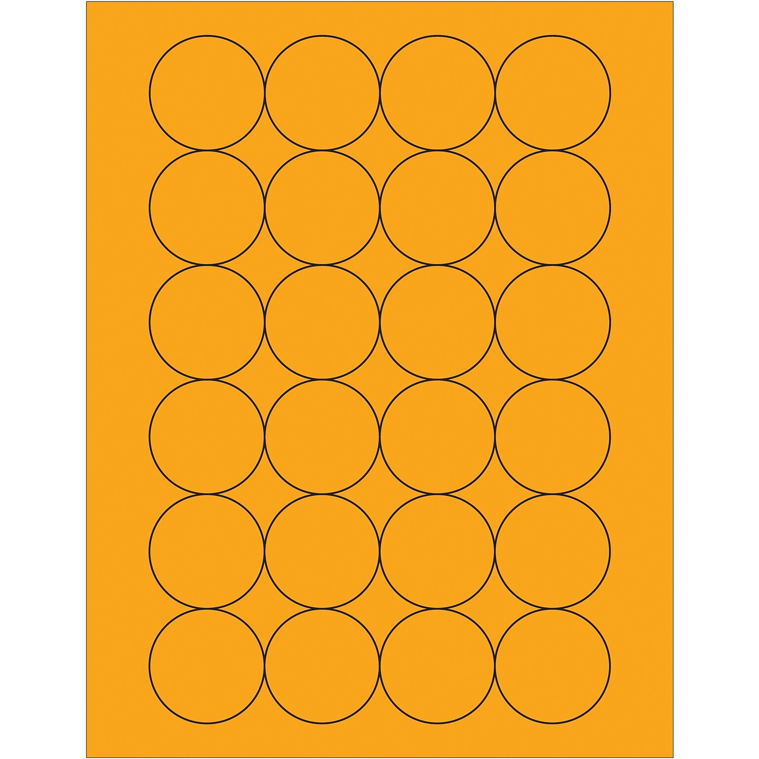 Tape Logic Fluorescent Circle Laser Labels, 1 2/3, Fluorescent Orange, 2400/Case (LL196OR)