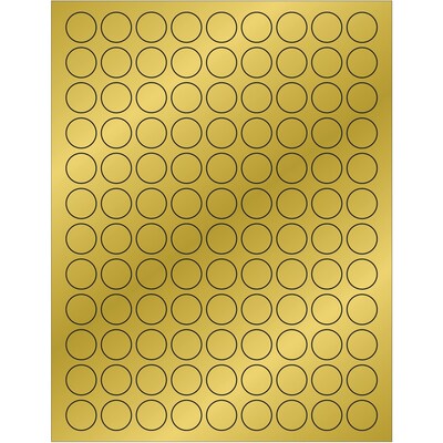 Tape Logic Foil Circle Laser Labels, 3/4", Gold, 10800/Case (LL215GD)