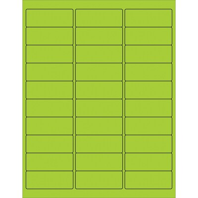 Tape Logic® Removable Rectangle Laser Labels, 2 5/8 x 1, Fluorescent Green, 3000/Case (LL405GN)