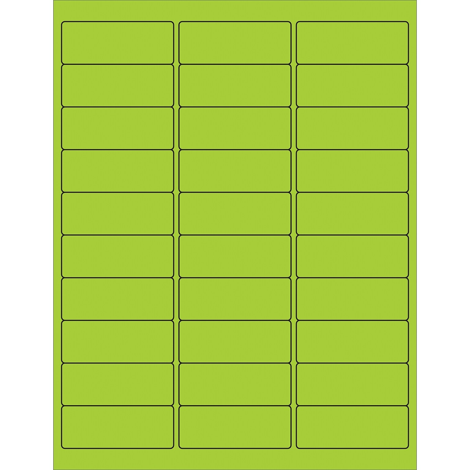 Tape Logic® Removable Rectangle Laser Labels, 2 5/8 x 1, Fluorescent Green, 3000/Case (LL405GN)