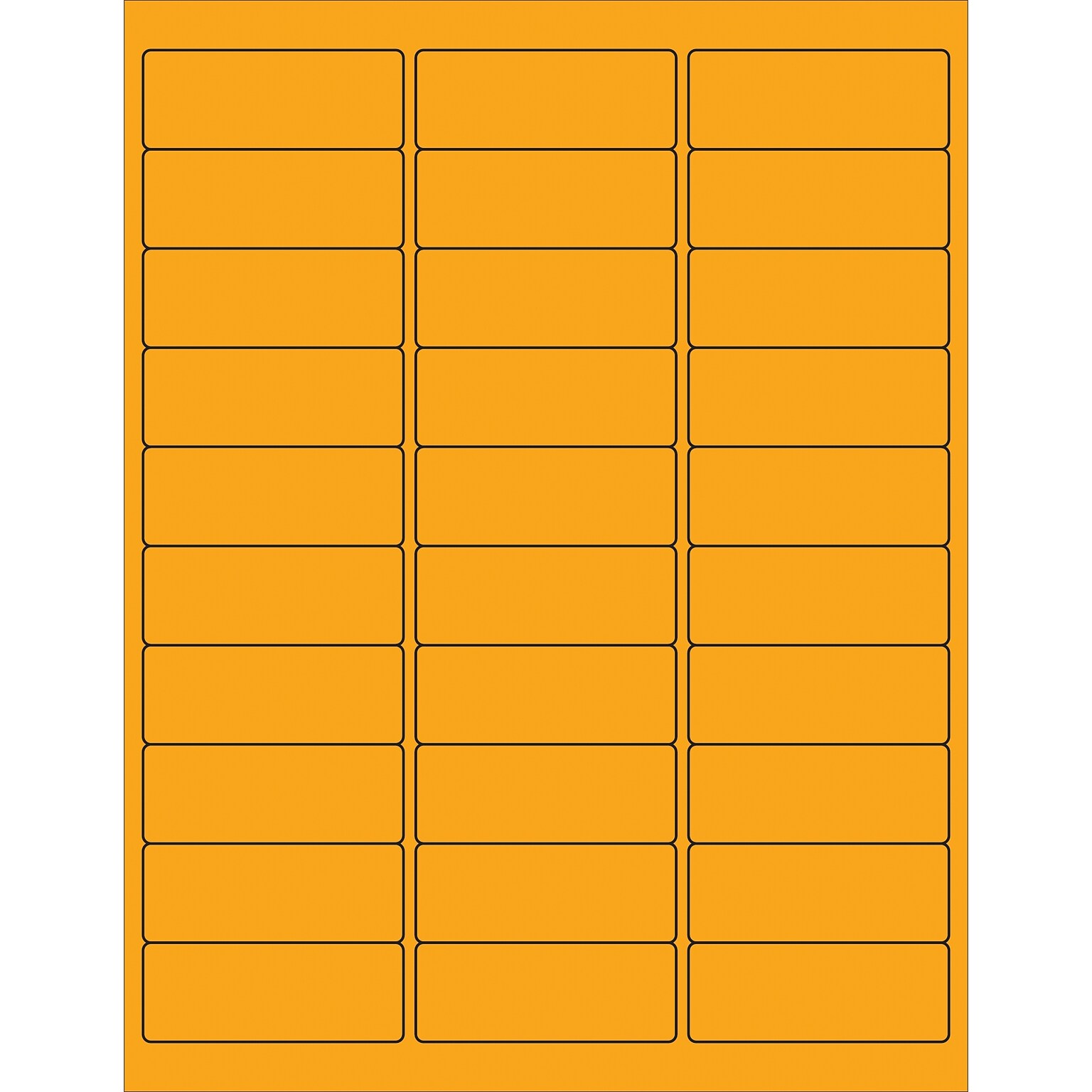 Tape Logic® Removable Rectangle Laser Labels, 2 5/8 x 1, Fluorescent Orange, 3000/Case (LL405OR)