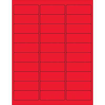 Tape Logic® Removable Rectangle Laser Labels, 2 5/8 x 1, Fluorescent Red, 3000/Case (LL405RD)