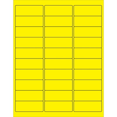 Tape Logic® Removable Rectangle Laser Labels, 2 5/8 x 1, Fluorescent Yellow, 3000/Case (LL405YE)