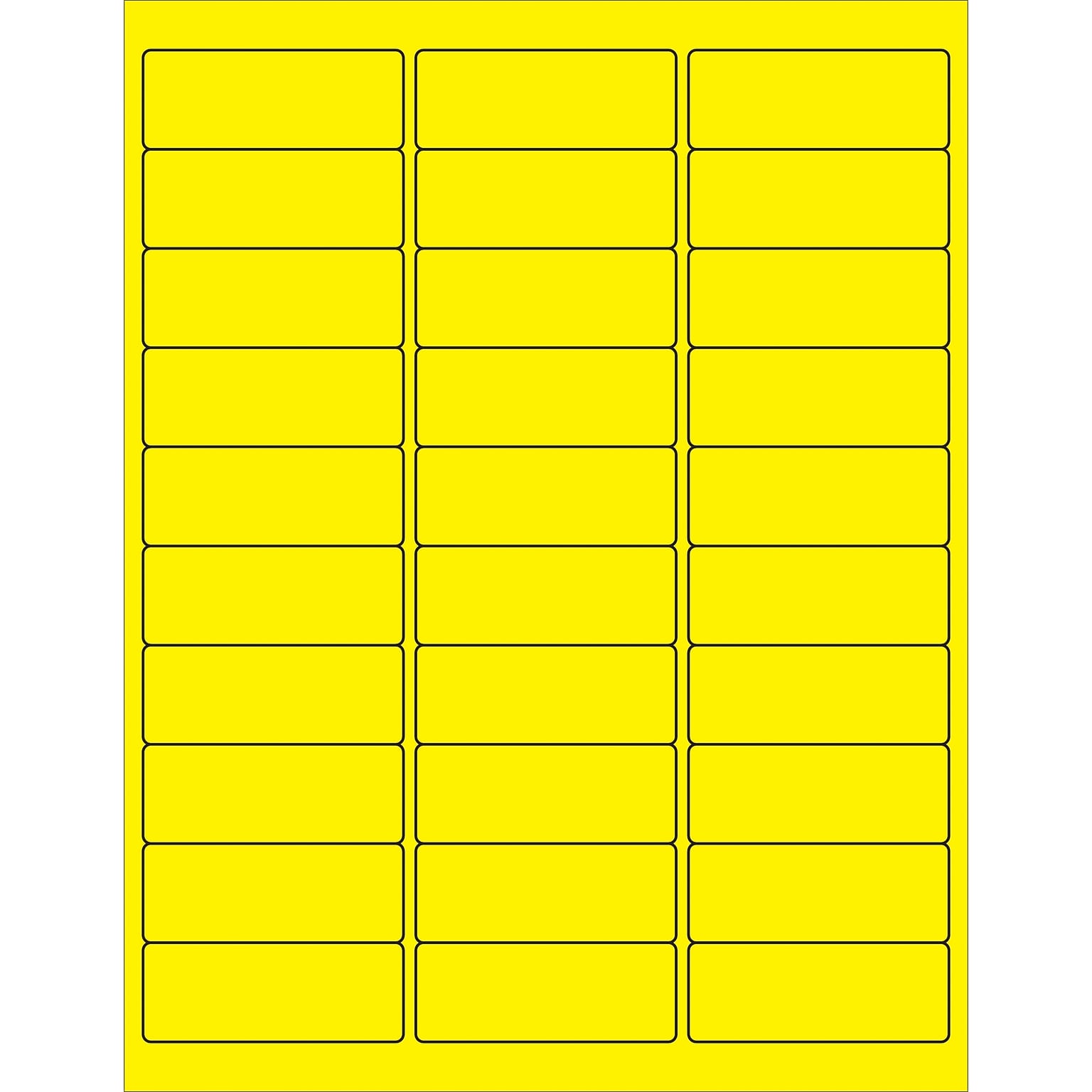 Tape Logic® Removable Rectangle Laser Labels, 2 5/8 x 1, Fluorescent Yellow, 3000/Case (LL405YE)