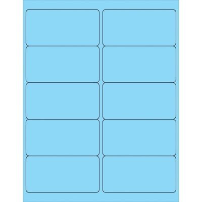 Tape Logic® Removable Rectangle Laser Labels, 4 x 2, Pastel Blue, 1000/Case (LL410BE)