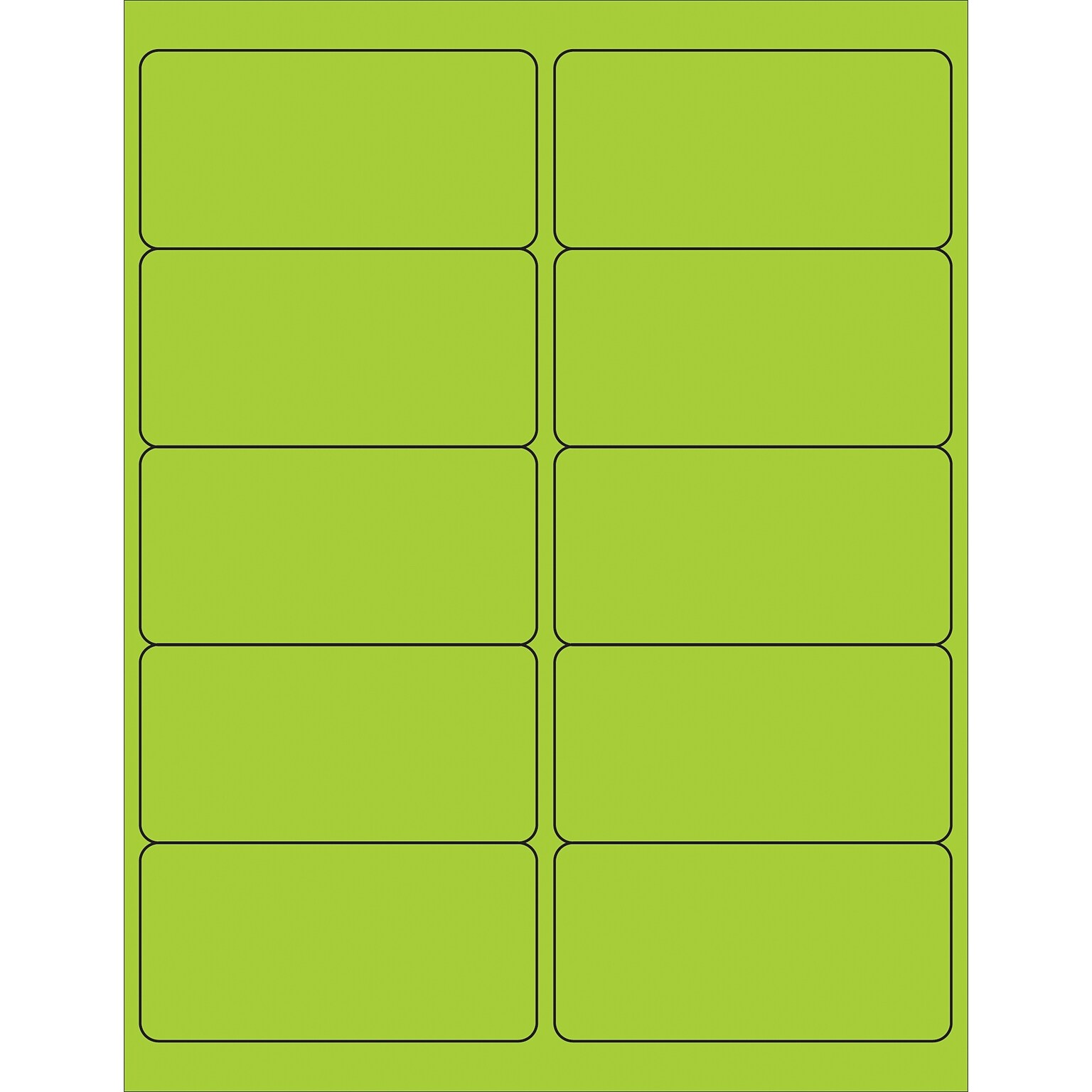 Tape Logic® Removable Rectangle Laser Labels, 4 x 2, Fluorescent Green, 1000/Case (LL410GN)