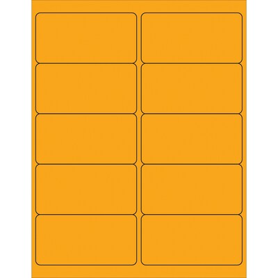 Tape Logic® Removable Rectangle Laser Labels, 4 x 2, Fluorescent Orange, 1000/Case (LL410OR)
